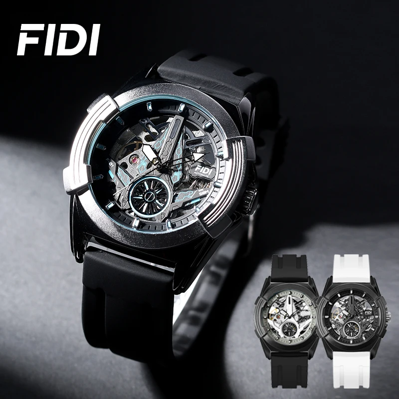 Men's Watch Mechanical Watch Luxury Hollow Design Fully Automatic Mechanical Waterproof Silicone Strap Casual & Stylish Durable FD114