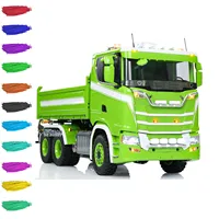 LESU 1/14 770S 6x6 RC Hydraulic Dumper Truck 3-way Remote Control Tipper Metal 3Axles Tipper Painted Light Sound System Model 1