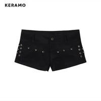 Hotsweet High Waist 2000S Black Sheath Slim Fit Y2K Denim Shorts Women's Fashion Casual Sexy Street Harajuku Style Shorts - Image 6