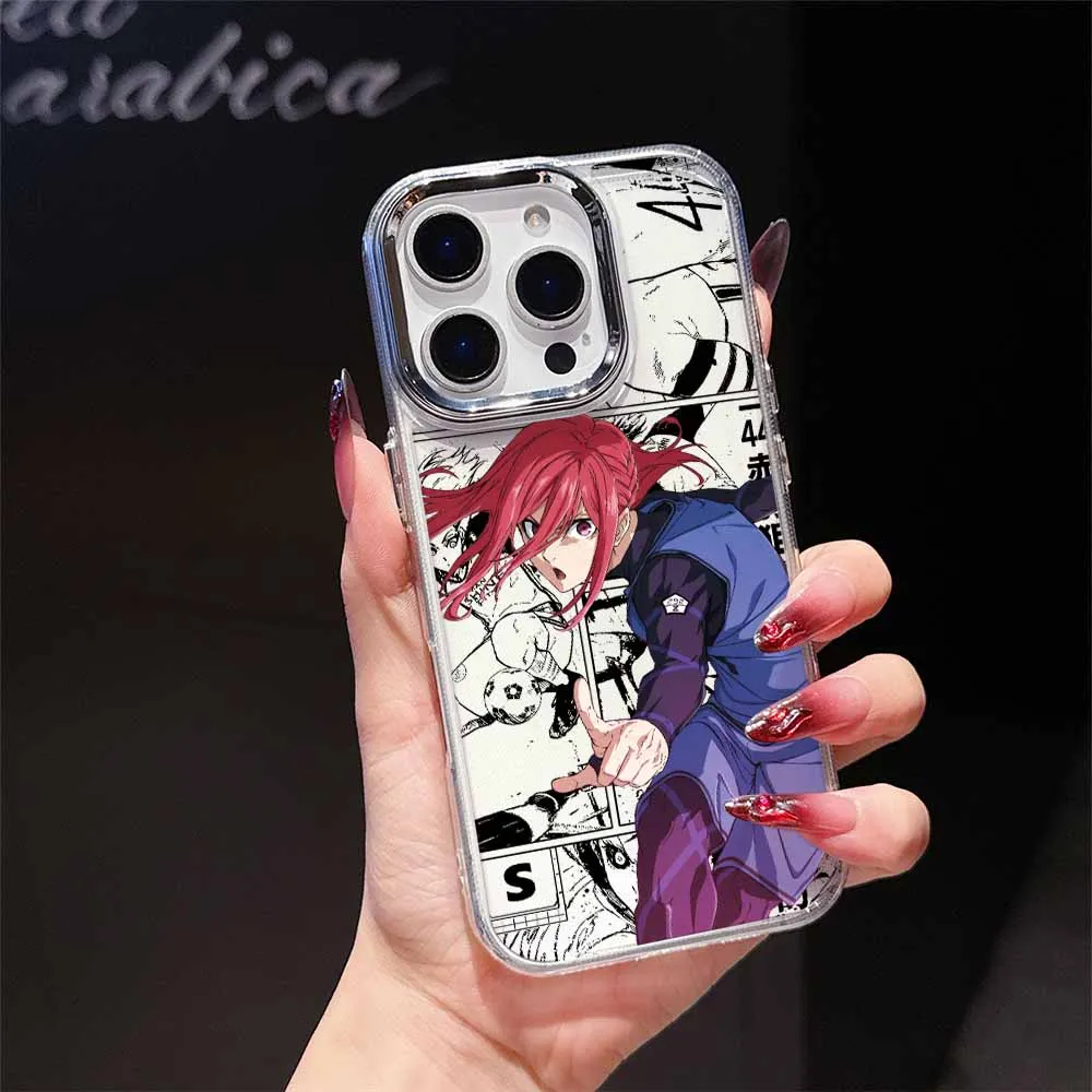 Transparent Soft Cover Phone Case - Cool Blue Locks Design Inspired by S-Seishiro Nagi