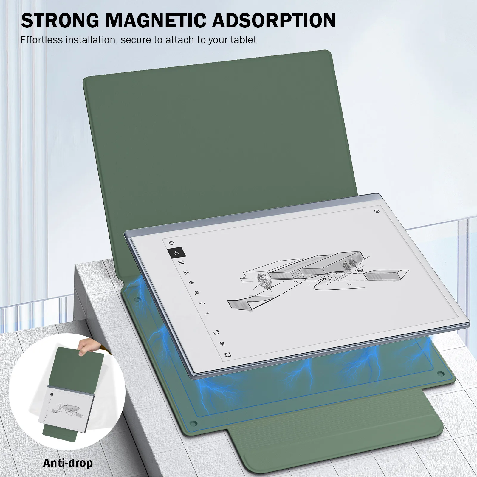 Ultra-Thin Magnetic Tablet Cover with Pen Protective Clasp