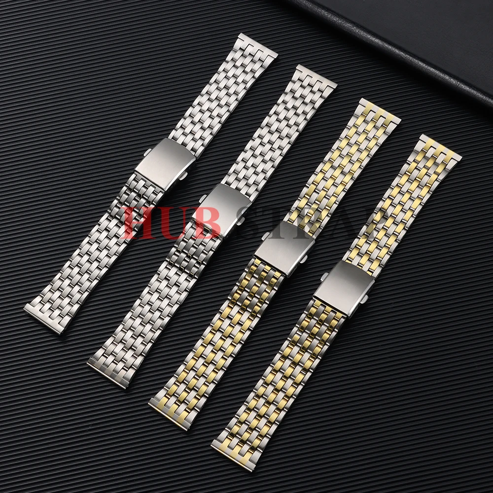 Stainless Steel Universal Watch Band with Folding Safety Buckle Bracelet Strap
