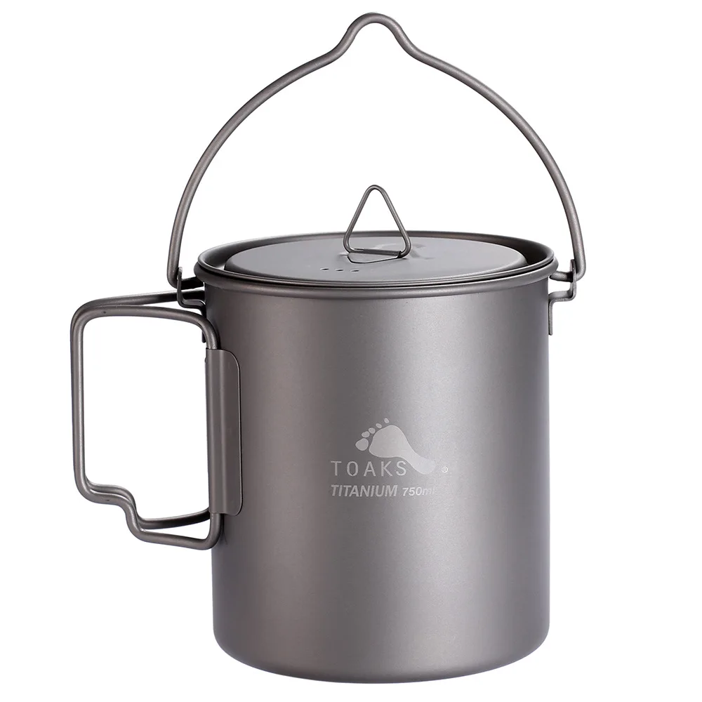 Toaks Outdoor Camping Titanium Pot 900ml 750ml Ultralight Cooking Picnic Titanium Pot 6