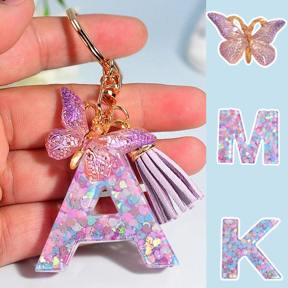 Portachiavi Con Iniziale Lettera L A Cuore E Nappa | PATIKIL Rosa | Accessorio Personalizzato Per Borsa E Zaino