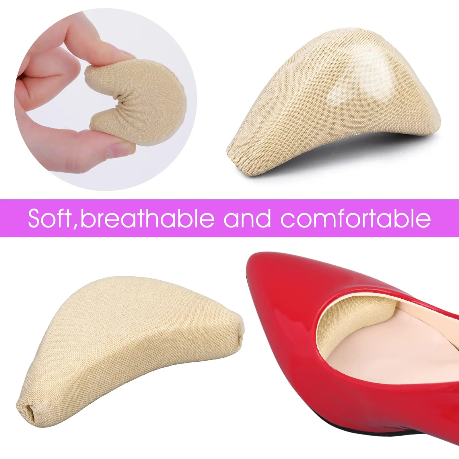 Description Picture 2 of itemForefoot Insert Pad for Women High Heels Shoes Accessories Toe Plug Half Sponge Shoes Pads Reduce Shoe Size Filler Insoles