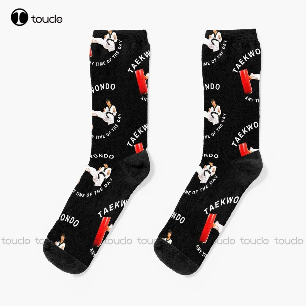 

Taekwondo Anytime Of The Day-Martial Arts Lovers Socks Sock Boots Personalized Custom Unisex Adult Teen Youth Socks Custom Gift