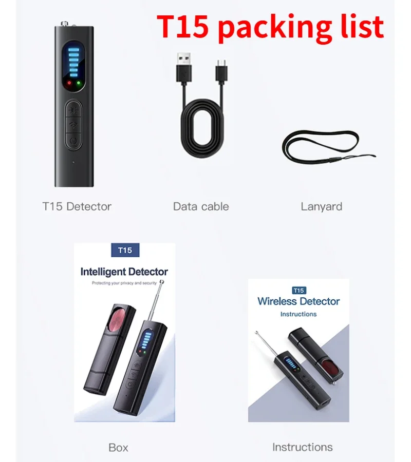 Anti Spy Detector GPS Wiretapping Search Devices Powerful IR Night Vision,vibration Sensor,for Hidden Camera Security Protection