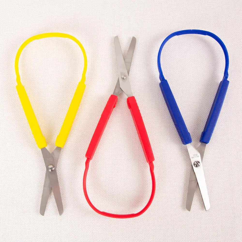 Loop Scissors for Kids (3-Pack) Colorful Looped, Adaptive Design