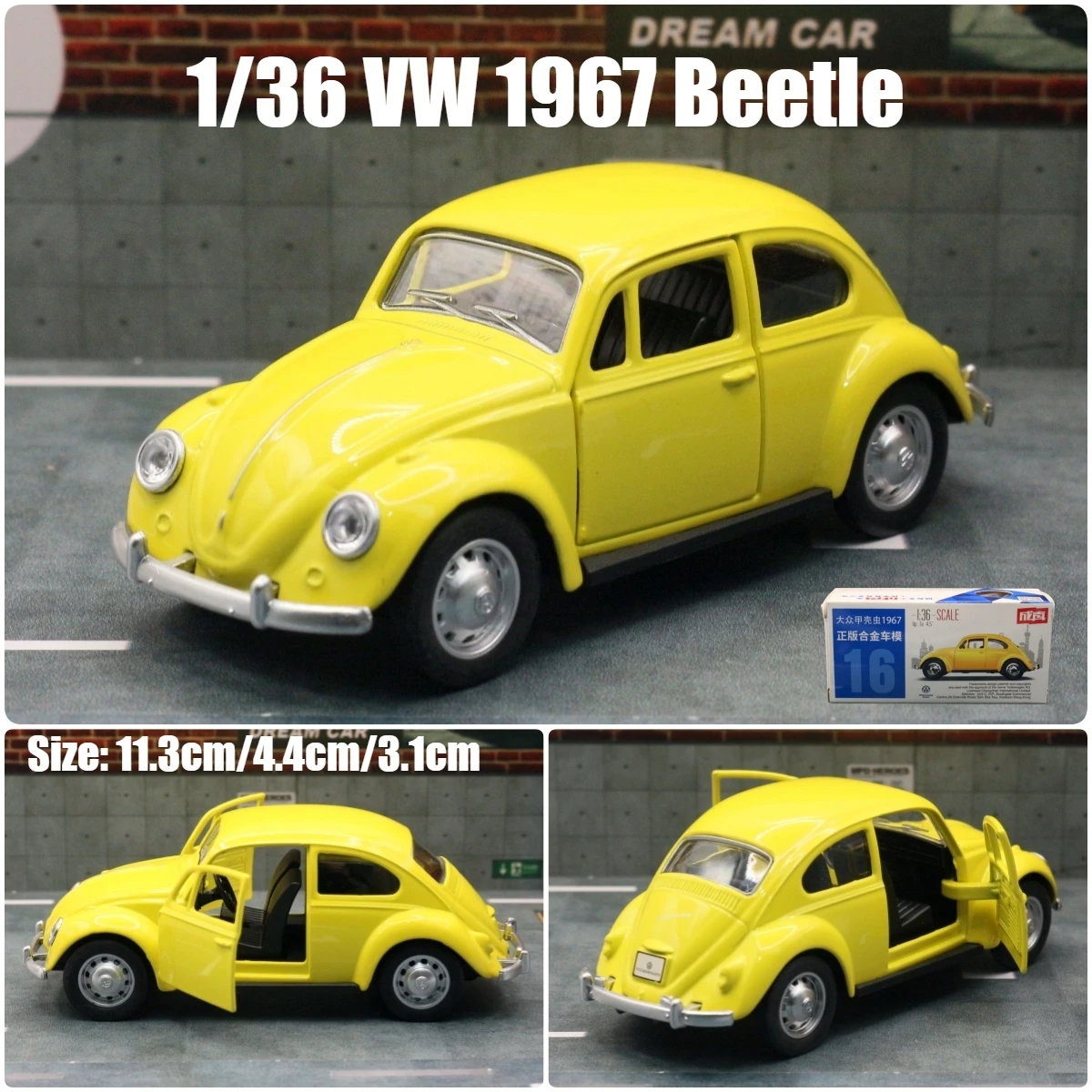 1/36 Volkswagen Classical Beetle Toy Car For Children RMZ CiTY