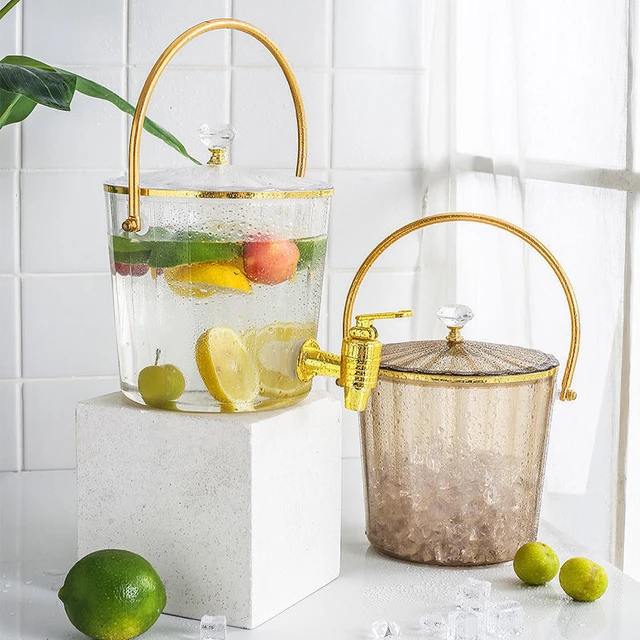 Retro Embossed Drink Dispenser Faucet Transparent Cold Kettle Delicate  Sealed Storage Jar Large Capacity Home Glass Water Jug - AliExpress