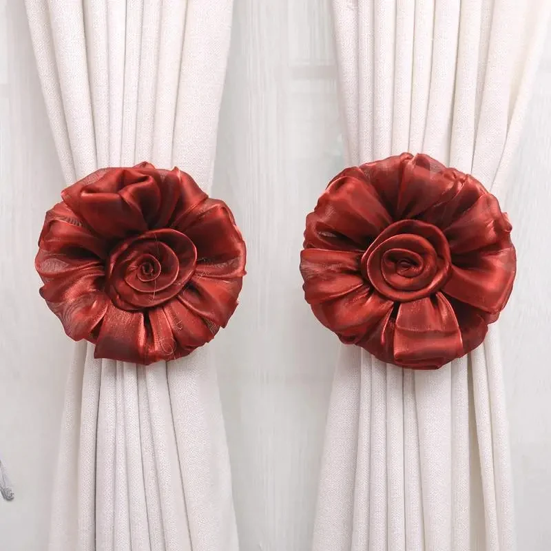 European Peony Flower Curtain Tieback Strap Curtain Holder Peony Flower Curtain Clip-on Tie Backs Curtain Accessories Home Decor