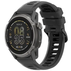 Breathable Semi - Transparent Silicone Strap, 20/22mm - Suunto Run (Extreme night Black)