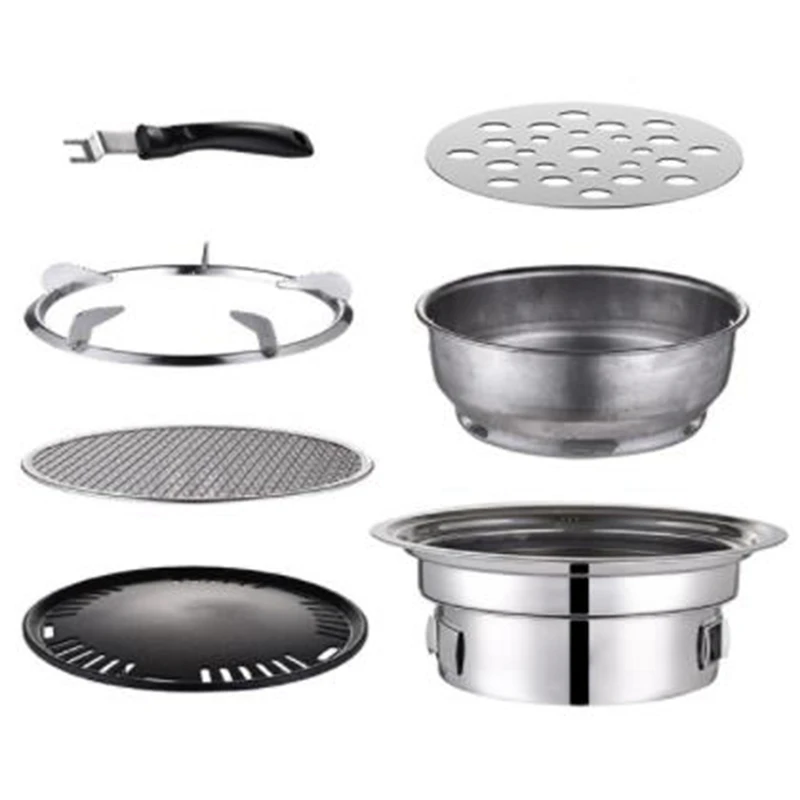 Set Di Griglie Per Barbecue A Carbone In Acciaio Inossidabile, Griglie Per Barbecue Antiaderenti Griglia Per Barbecue Portatile Fornello In Carbonio P
