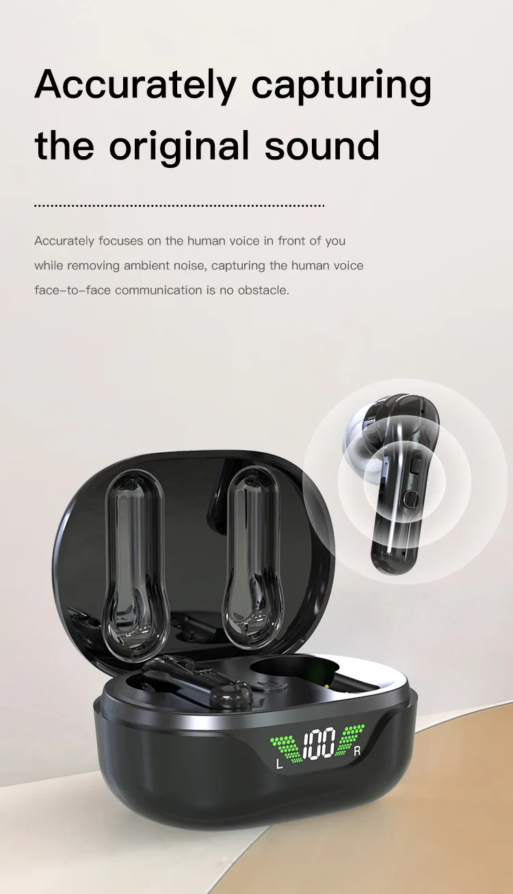 TWS Rechargeable Hearing Aids Digital Power Display Case Wireless Professional S