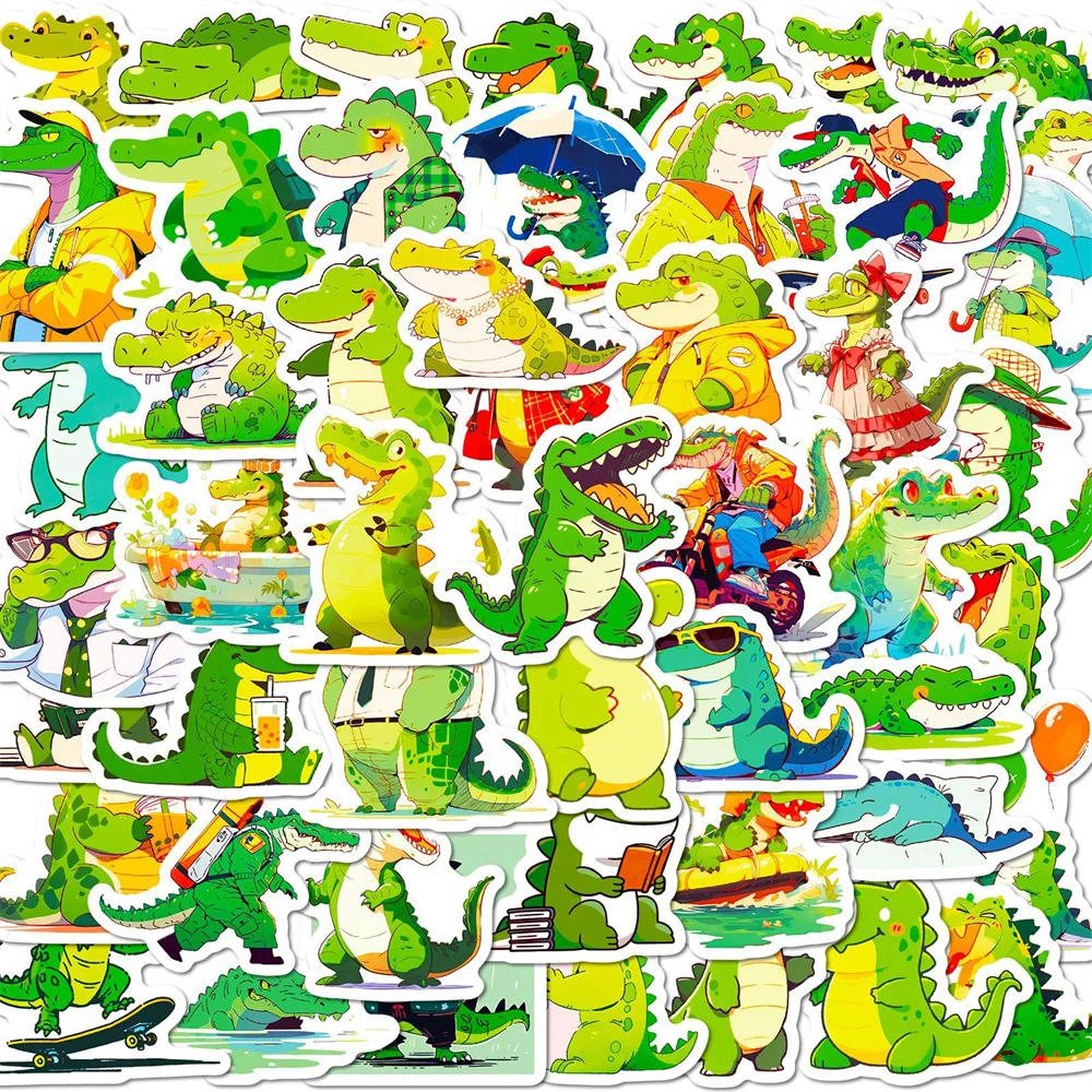 

10/30/50PCS New DIY Crocodile Animal Stickers Cartoon Graffiti Creative Anime iPad Computer Car Decoration Waterproof Wholesale