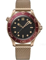 Montre mécanique automatique de marque de luxe pour hommes, en acier inoxydable, or rose, céramique rouge, saphir, caoutchouc, toile, cuir, montre-bracelet pour hommes 2
