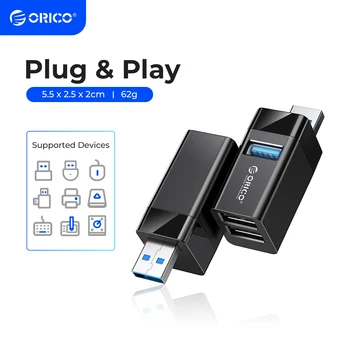 ORICO-USB 3.0 허브 노트북 무선 USB 분배기 3 포트 노트북 익스텐더, PC 컴퓨터 USB 2.0 충전 허브 노트북 액세서리