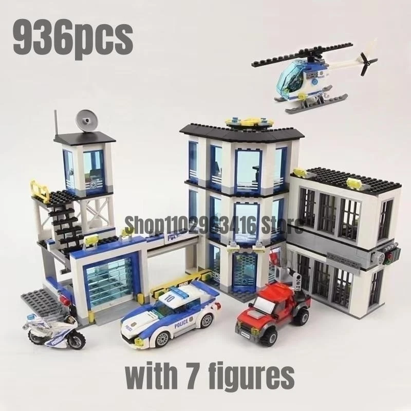 936Pcs Policestation Building Blocks Modello Fit 60141 Brick Out Of Print Toys For Children Christmas Gifts