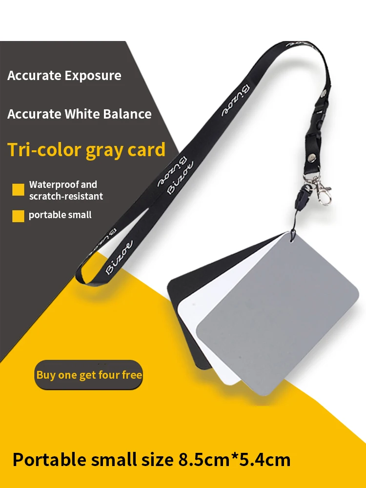 3in1 Pocket Size Digital White Black Grey Balance Cards 18 Gray Card with Neck Strap Color jpg - 3in1 Pocket Size Digital White Black Grey Balance Cards 18 Gray Card With Neck Strap Color 