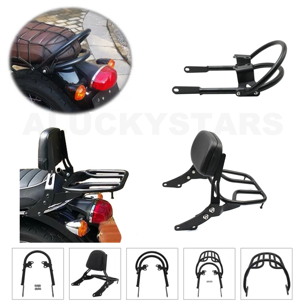 

Motorcycle Passenger Rear Backrest Sissy Bar Luggage Rack Armrest For Triumph Bonneville T100 T120 Street Scrambler 17-22