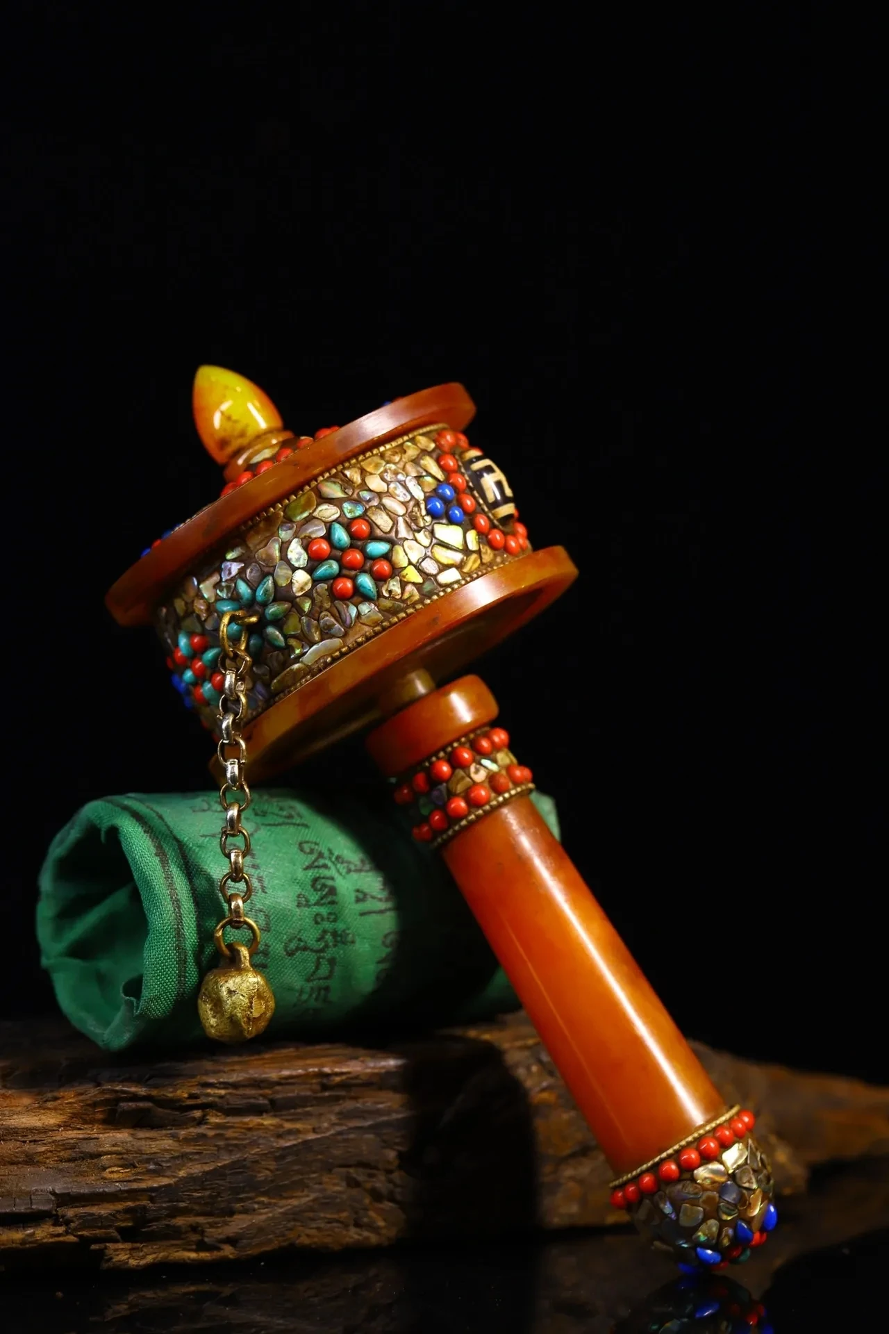 

Коллекция тибетских храмов, 7 дюймов, драгоценный камень-мозаика, бусины gZi, молитвенный круг, писать, амулет, Dharma, поклонение, зал, городской дом, Экзорцизм