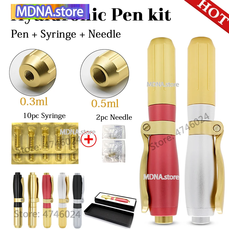 

0.3ml Non-invasive syringe Hyaluron Pen High Pressure Thinning Wrinkle Atomizer for Lip Filling Losing Weight and Facial Lifting