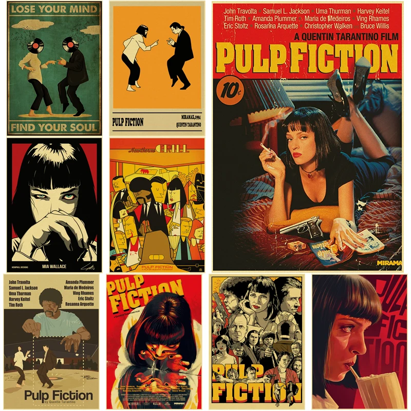 

Classic Movie Pulp Fiction Posters Retro Kraft Paper DIY Vintage Room Home Bar Cafe Decor Gift Print Aesthetic Art Wall Painting