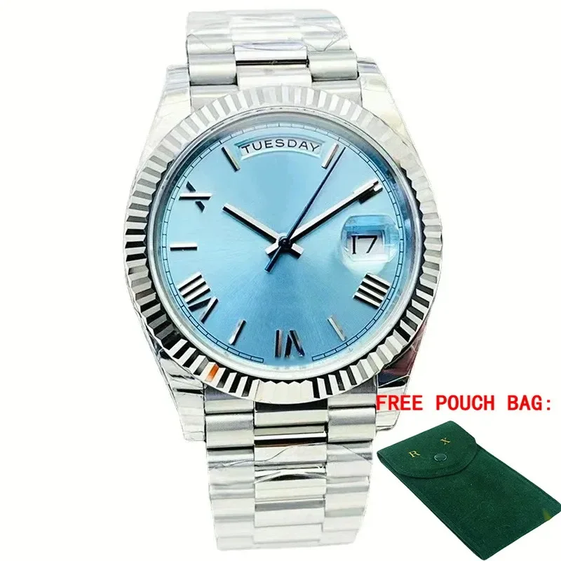 

Luxury Men's Womens Watch Automatic Mechanical Business Fashion Daydate Gold Black Blue Rome Dial Stainless Steel Sapphire