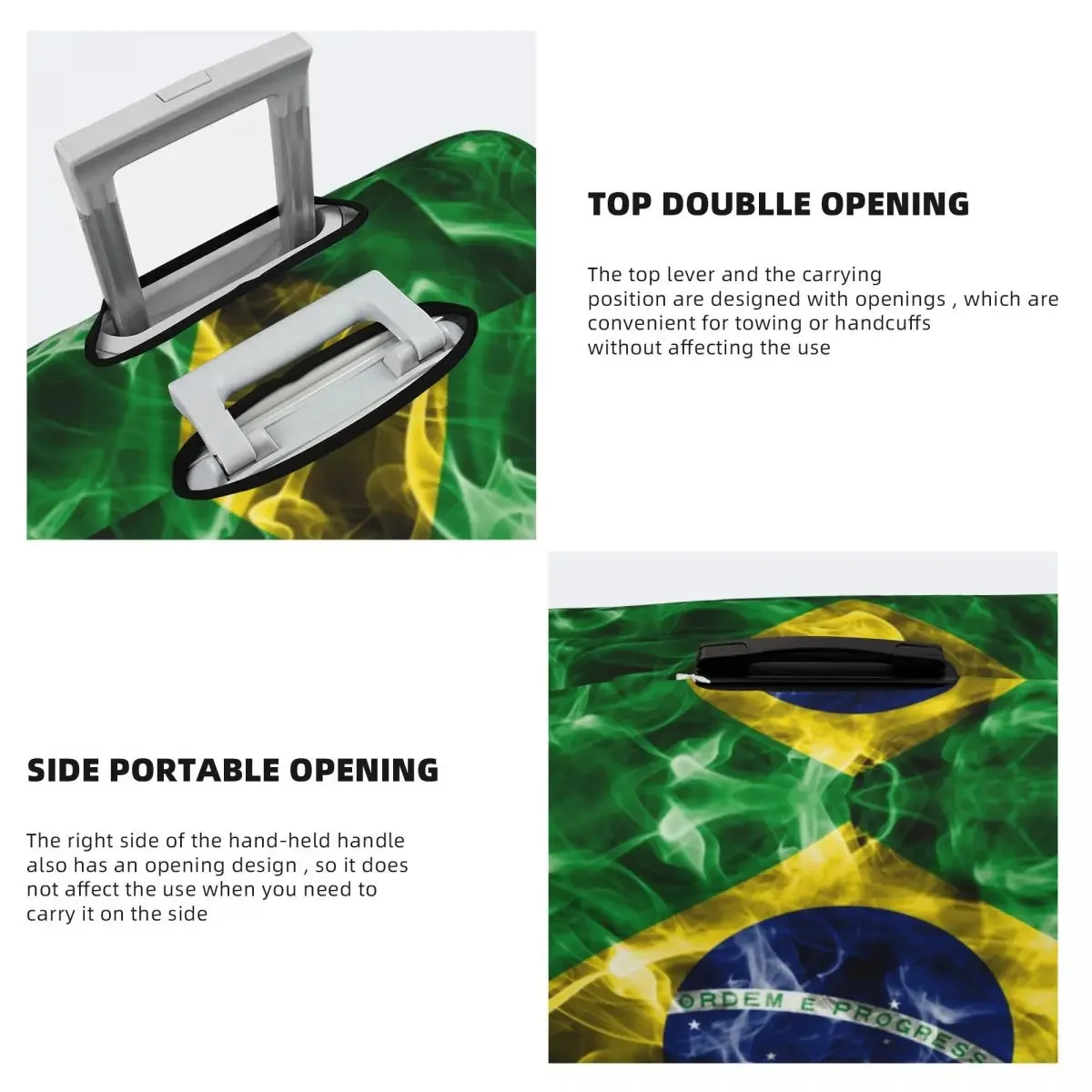 Brazilian Flag Luggage Cover Elastic Brazil Travel Suitcase Protective Covers Suit For 18-32 inch