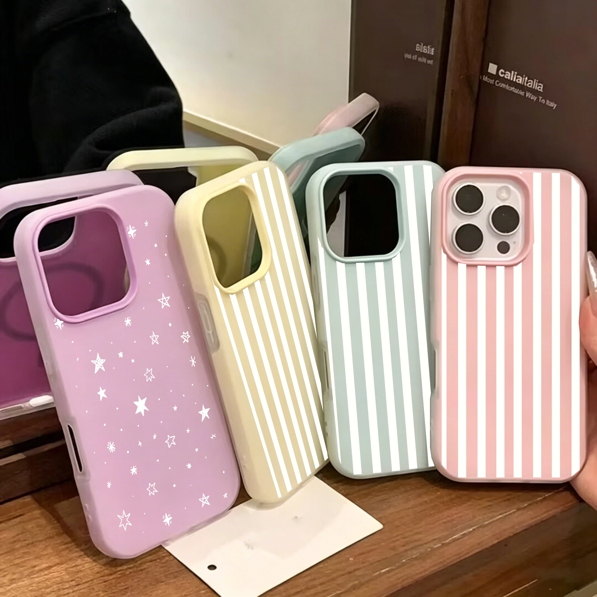 Stylish Blue and White Striped Silicone Fashion Phone Case