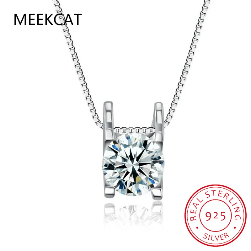 Moissanite Necklace Real Moissanite Square Pendant Necklace D Color VVS1 Lab Diamonds 925 Sterling Silver for Women Wedding Fine Jewelry PE032