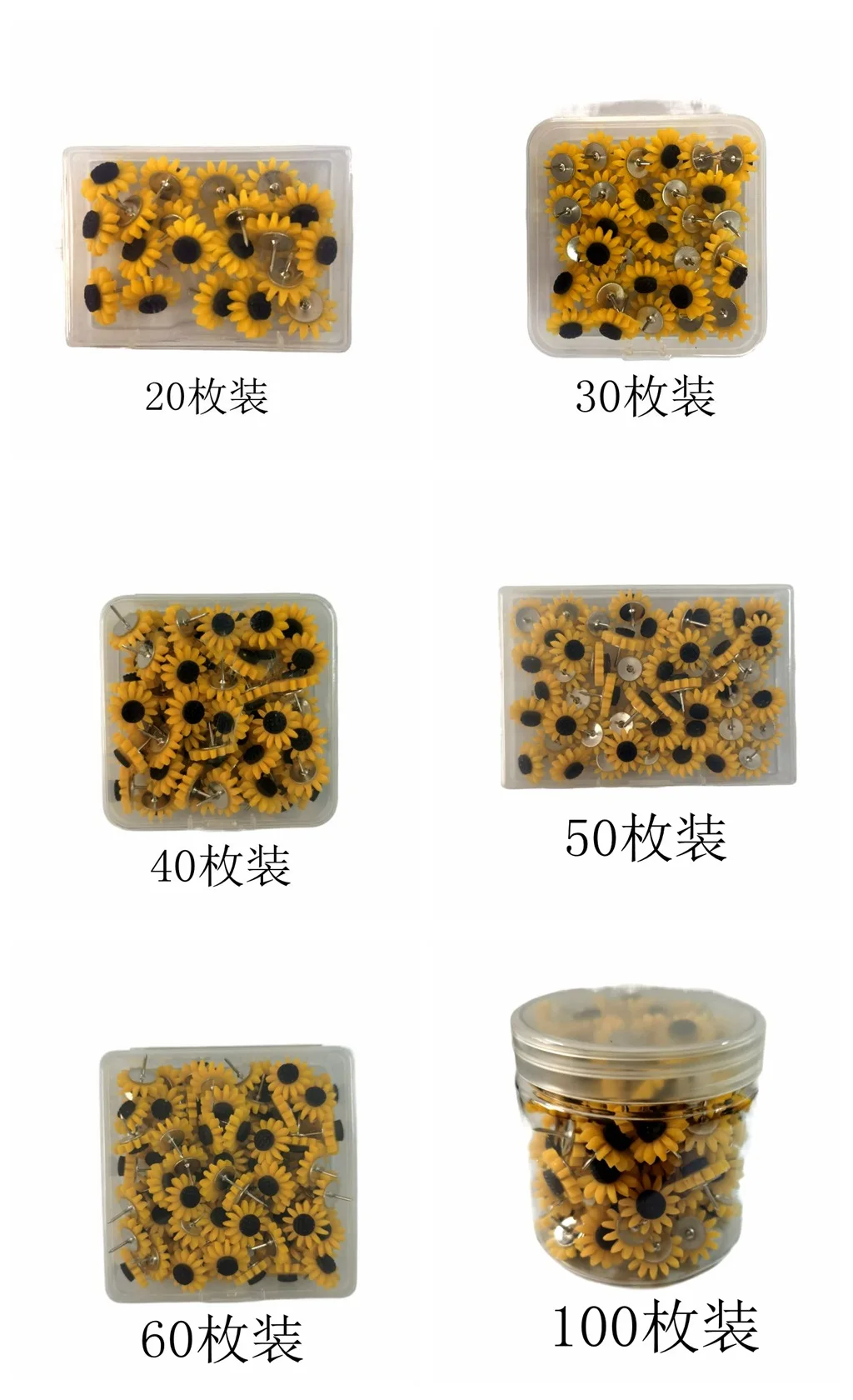 Push Pins Thumbtack Sunflower Shape Push Pins Thumb Tacks for Notice Board Cork Board Paper Photo Wall Studs Pins Sationery Office Supplie