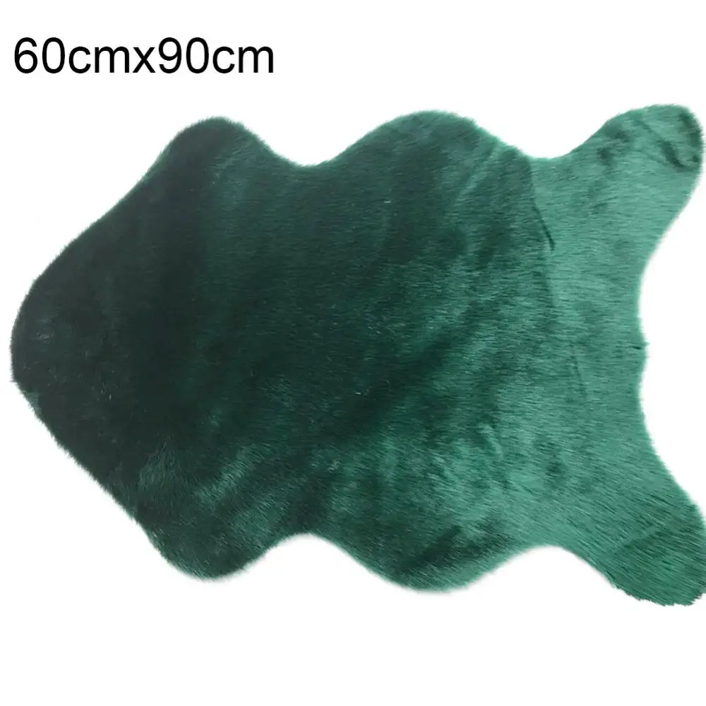 60*90cm Faux Fur Geometric Carpet Fluffy Rug Faux Sheepskin Floor Mat Natural Window Soft Sofa Cushion Living Room Bedroom Decor