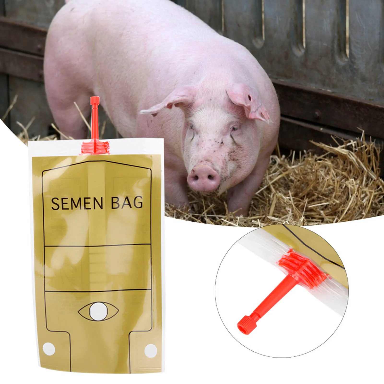 50Pcs 100ml Disposable Plastic Pig Insemination Semen Bags Veterinary Equipment