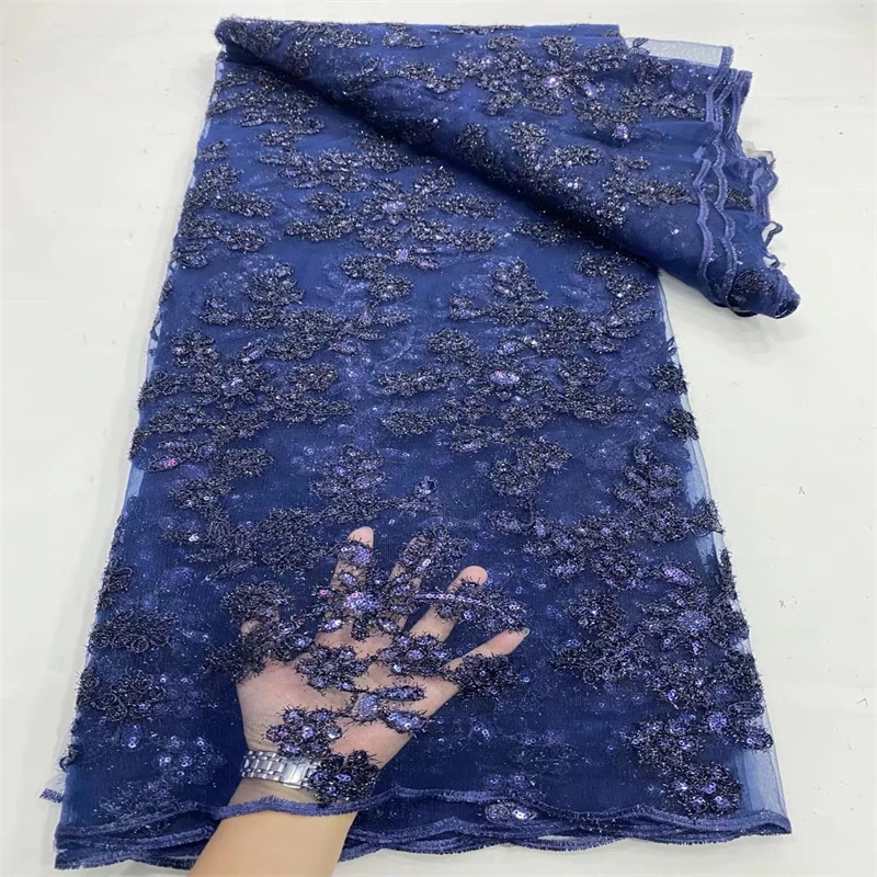 

Familiar African French Tulle Lace Sequins African Lace Fabric 2022 African Net Lace Nigerian Lace Fabric For Dress Sew DP3951