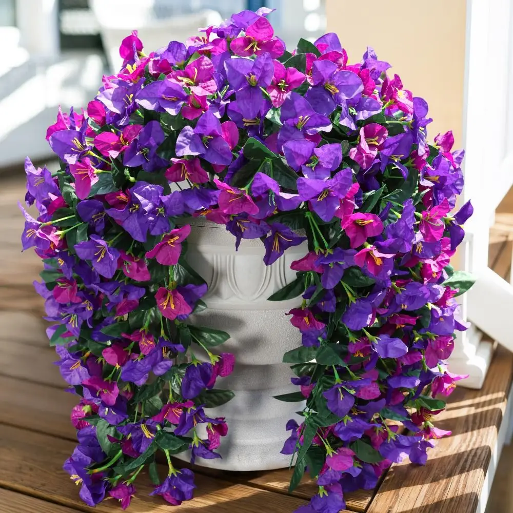 Realistische künstliche Bougainvillea, UV-beständig, künstliche Seidenblumen, Pflanze, Sommerdekoration, lange Schleppe, Bougainvillea-Reben – Detail 6