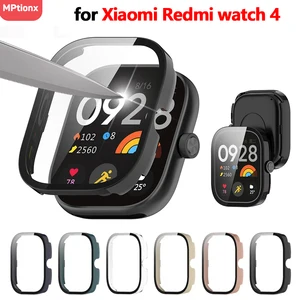 PC Case+Glass for Xiaomi Redmi Watch 4 3 Tempered Glass Anti-scratch Film Bumper Protective Cover for Redmi Watch 3 Active/3Lite