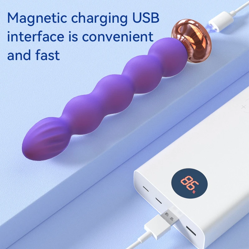 Vibratore per perline anali Butt Plug Massaggiatore per la prostata Vibratore per vibratore Stimolatore del clitoride Giocattoli del sesso anale per donne Uomini_voghion.com