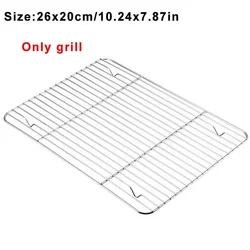Rectangular Nonstick Stainless Steel Baking Tray with Removable Cooling Rack (M grill)