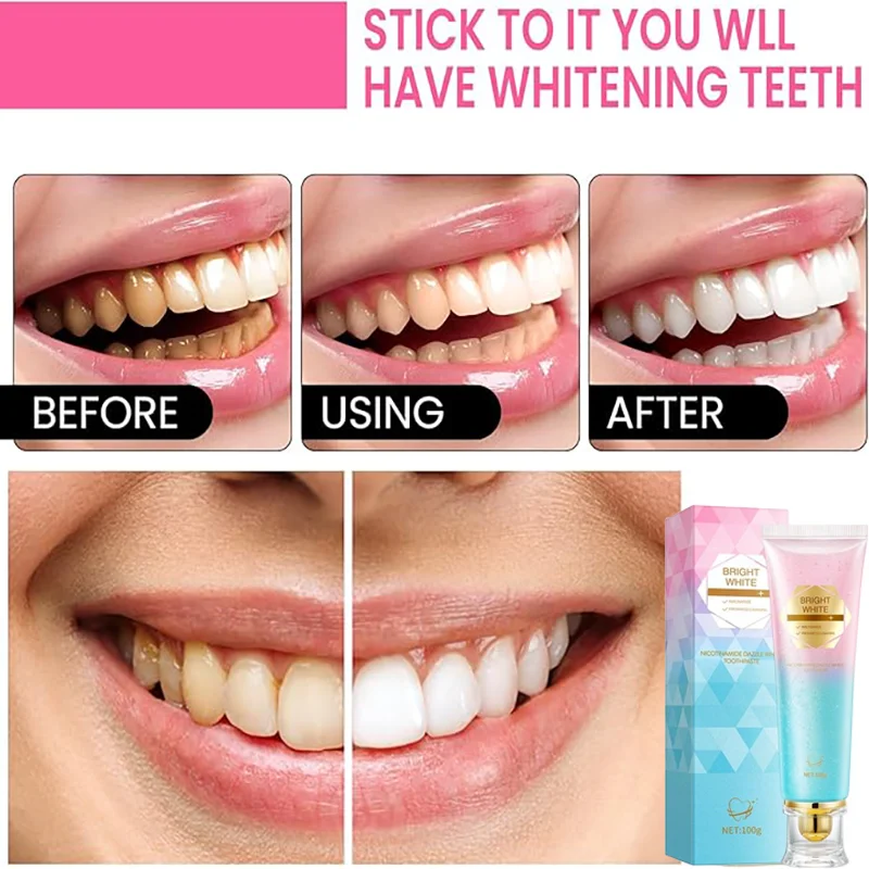 Whitening Toothpaste Nicotinamide Remove Plaque Stains Oral Hygiene Clean Fresh Breath