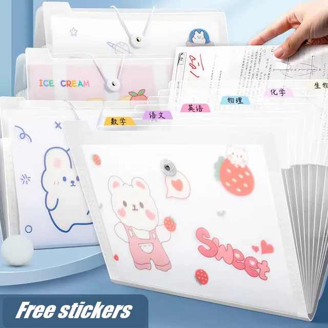 Multi-layers File Folder A4 Document Bag Storage Organ Bag Expanding Wallet Paper Folder Files Organizer School Stationery