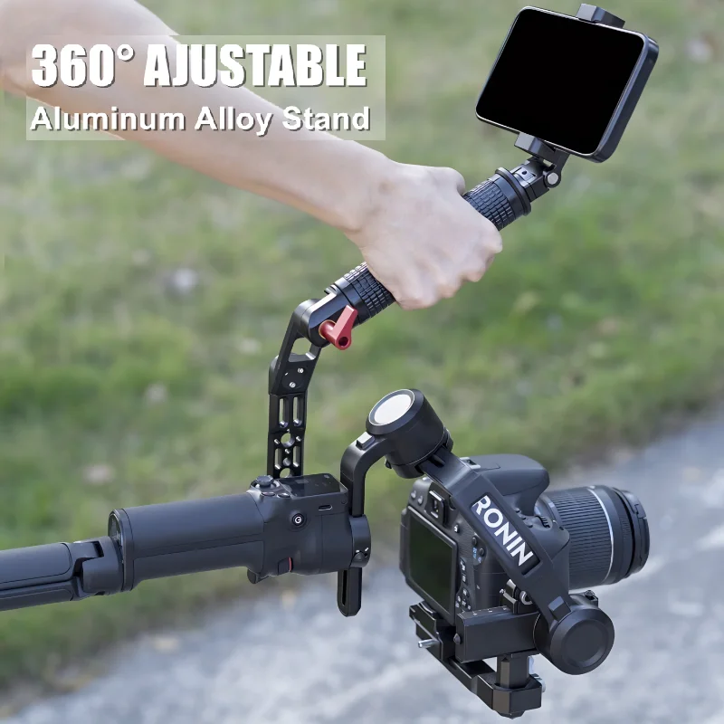 Support Nato de la poignée 360° réglable pour stabilisateur DJI, détail du mécanisme.