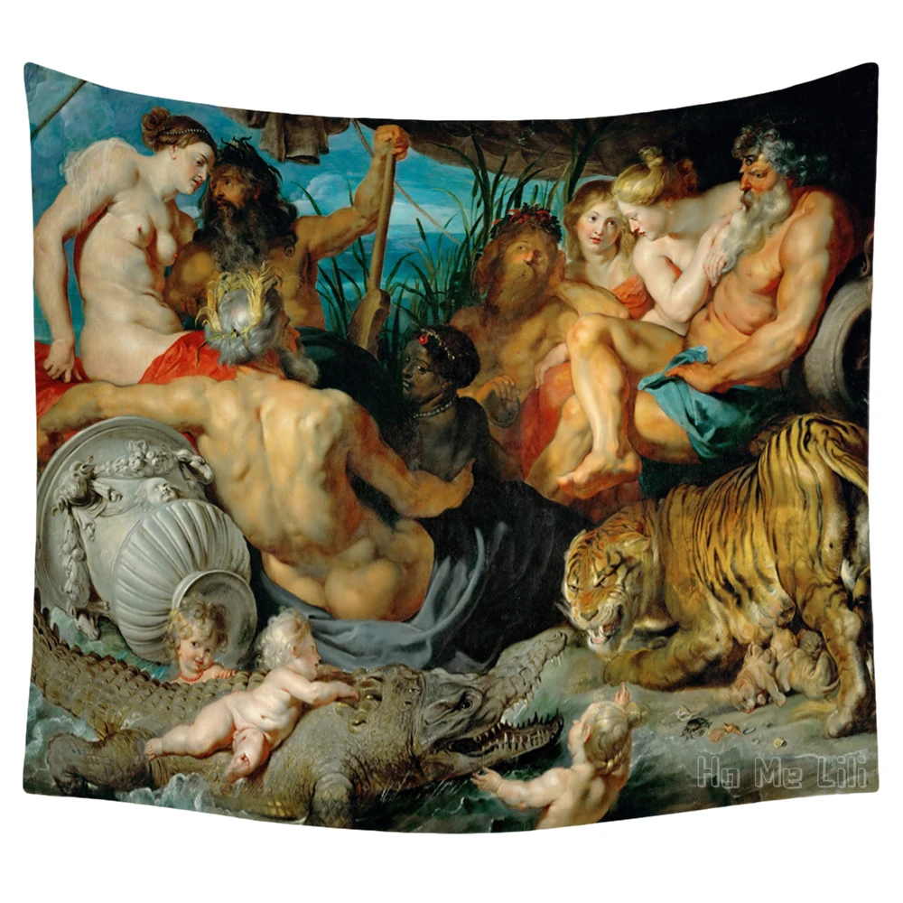 Tapestry Decorations Greek Art Italian Mythology Paradise Four Rivers Female Anthropomorphic Poster Tapestry Designer Room Ornament