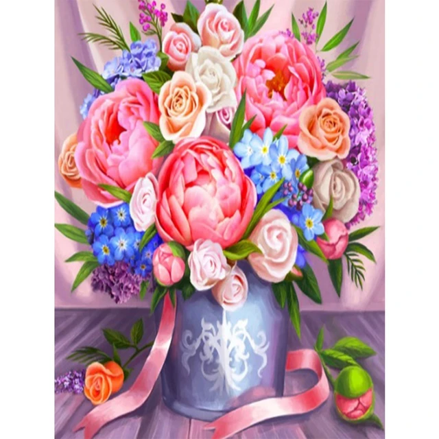 5D Diamond Painting Flower Full Diamond Tulip Rose DIY Diamond Mosaic Art Painting Cross Stitch Rhinestone Embroidery Home Decor CY-HH00814AE6