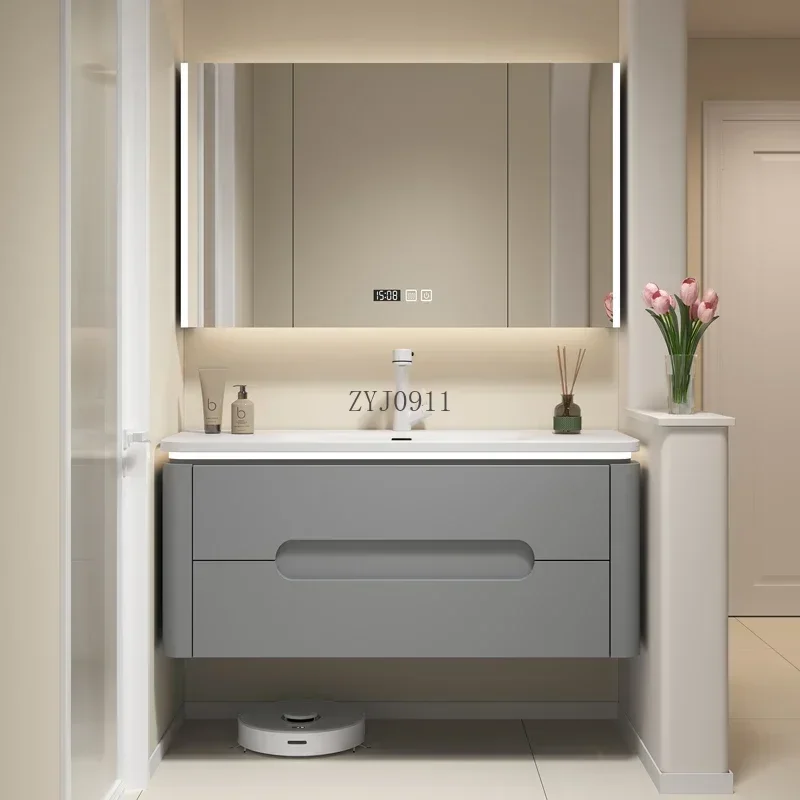 Double Washbasin Cabinet Luxury Bathroom Floor Sinks Column Wc Furniture Drawer Filing Cabinets Storage Shelf Multipurpose Wall