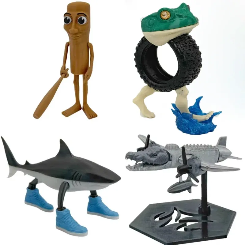 Tungtung Sahur Tralalelo Tralala Shark Shimpanzini Bananini Anime Action Figure Collectible Model Garage Kit Toys Gift