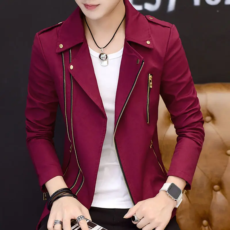 

NEW 2022 Spring And Autumn New Jacket Men's Sports Trend Youth Lapel Handsome Slim Trendy Outerwear