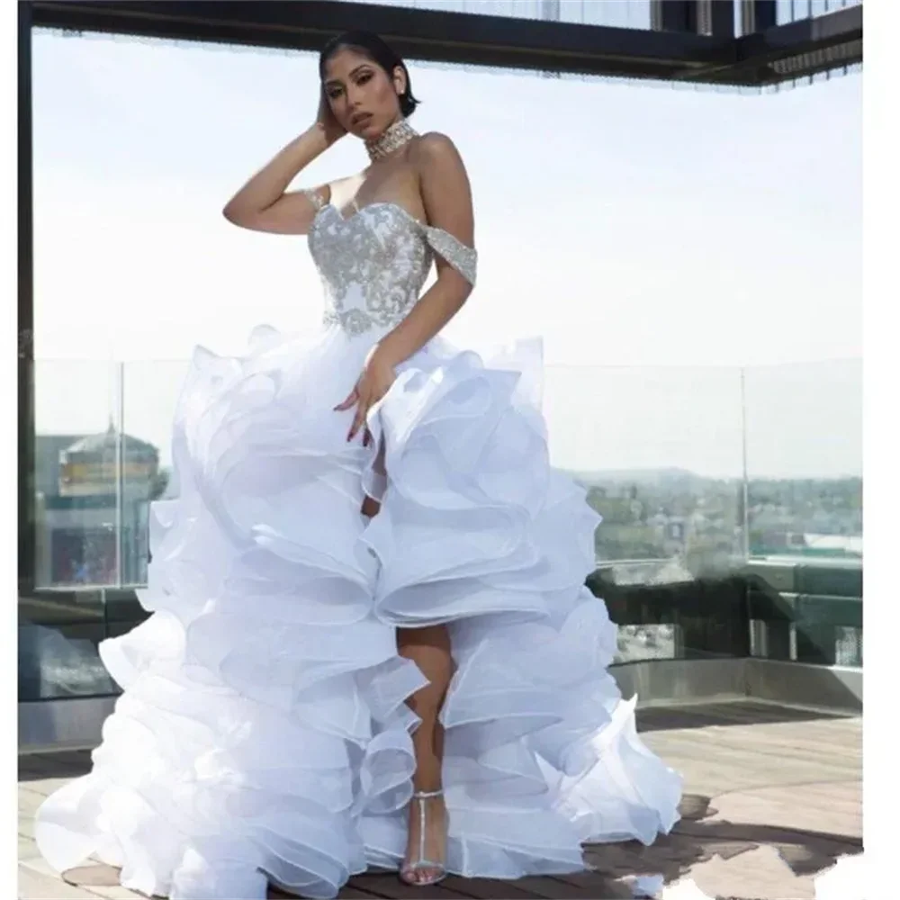 

Wonderful Sexy Beaded Organza Wedding Gowns Custom Made
