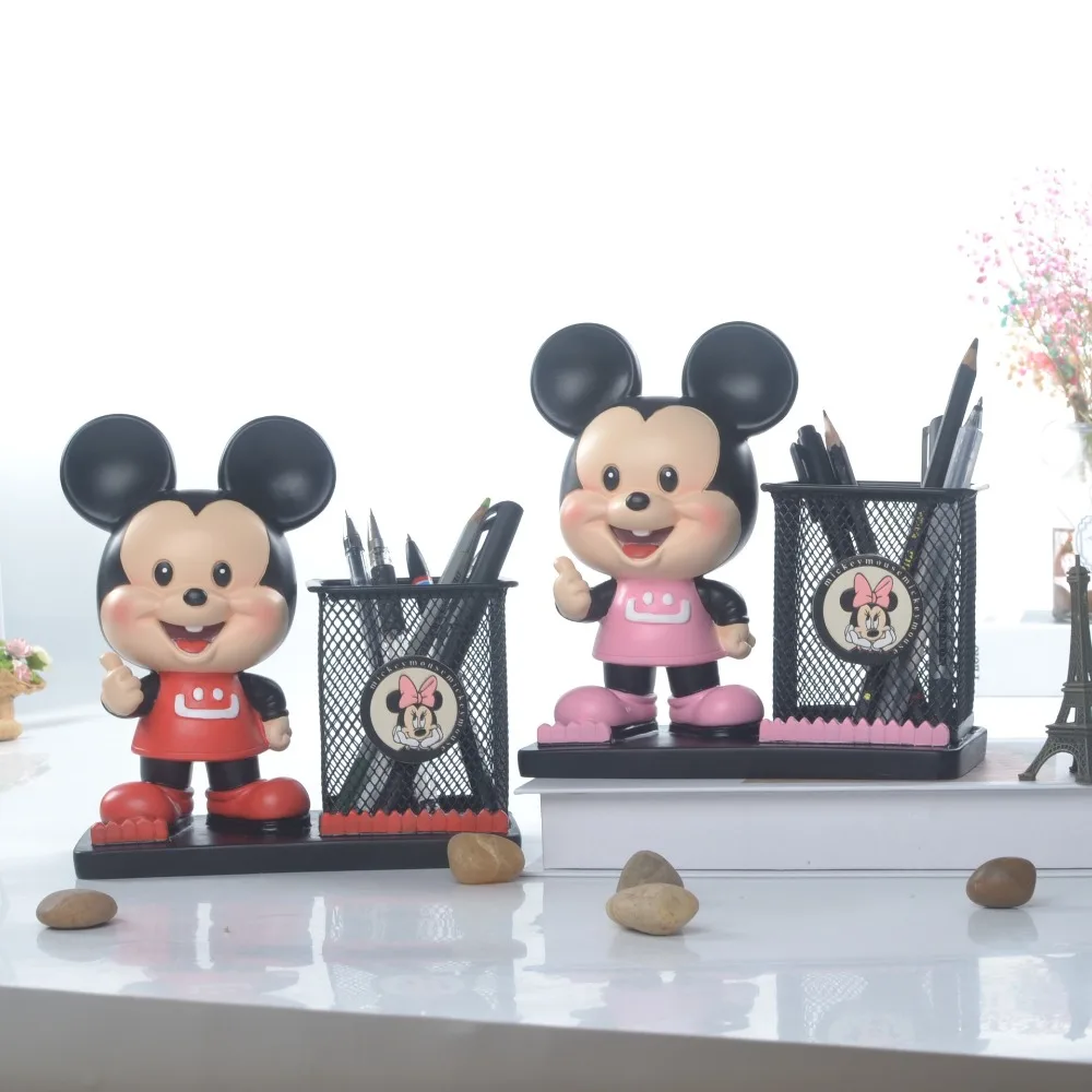 

Anime Cartoon Animation Cute Kawaii Mickey Mouse Minnie Mouse Creative Pen Holder Tabletop Decoration Home Decoration Gift