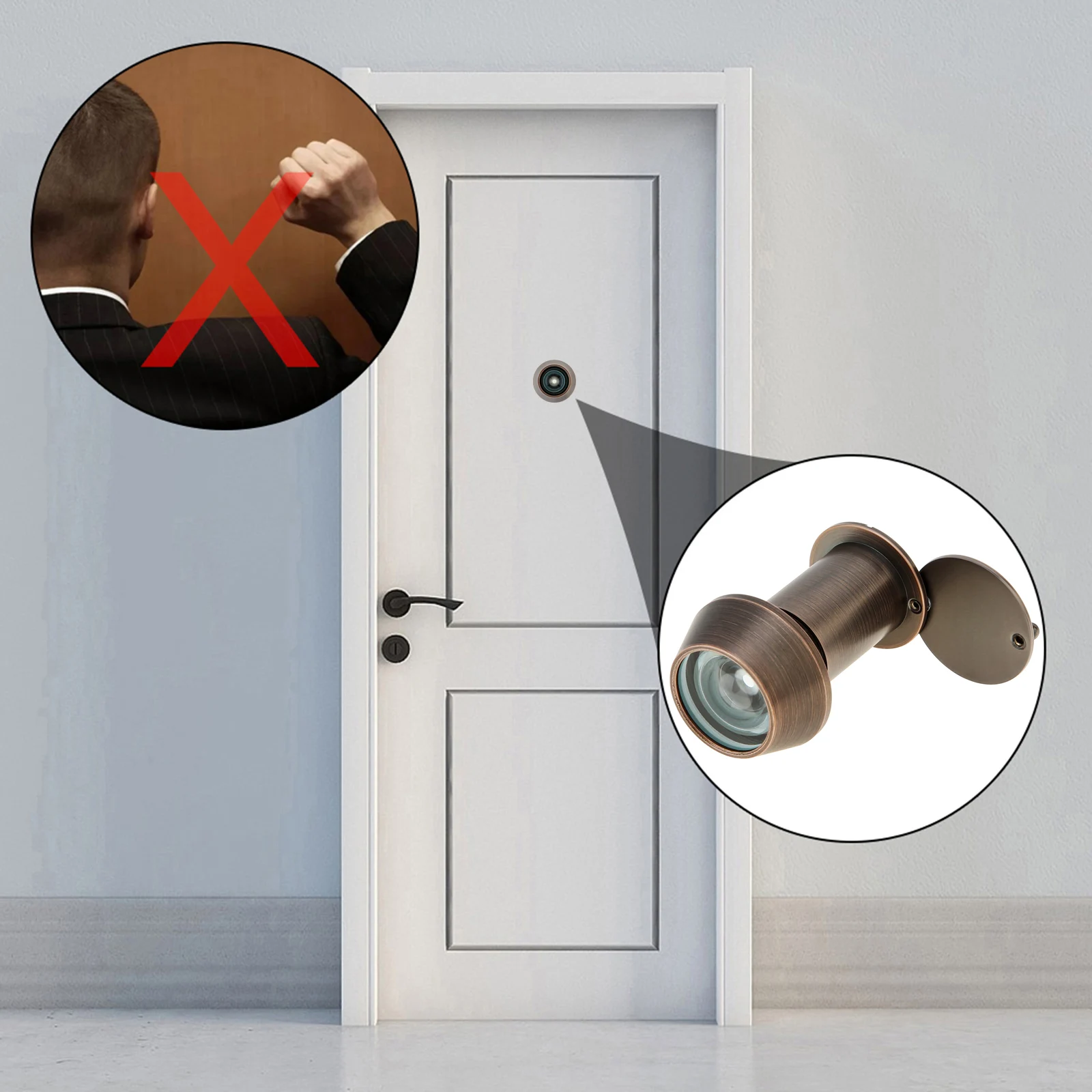 220 Degree ORB 22mm Satin Nickel Solid Brass Security Peek Peep Holes for Home Office Hotel / 34-64mm Doors